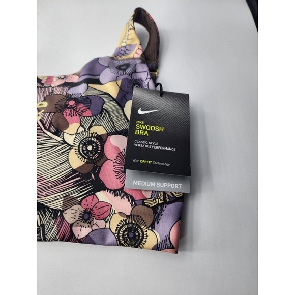 Nike Womens Multicolor Iron Stone Floral-Print Dri-FIT Padded Sports Bra Size S - Picture 6 of 11